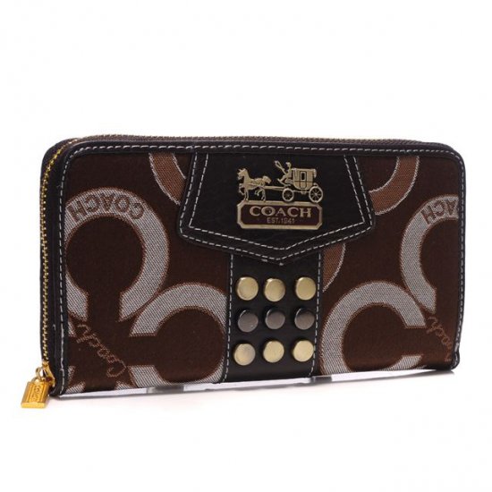 Coach Waverly Stud In Signature Large Coffee Wallets AGT | Women